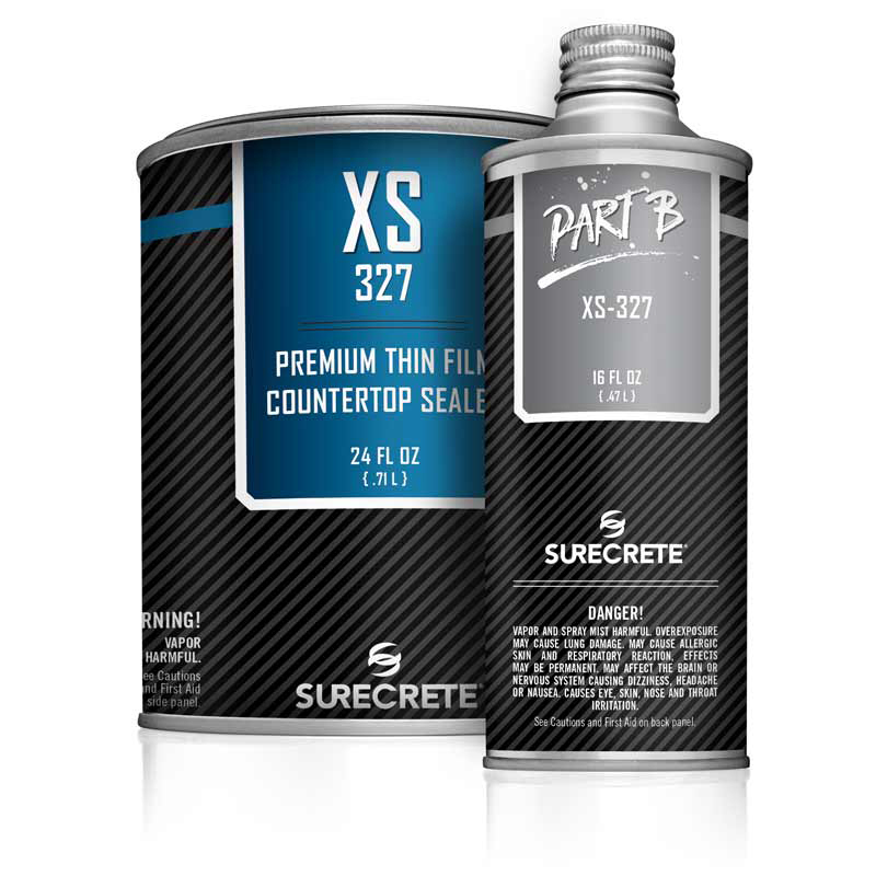 SureCrete Authorized Distributor XS327 is a premium concrete countertop sealer that when fully cured is a food-safe clear coating