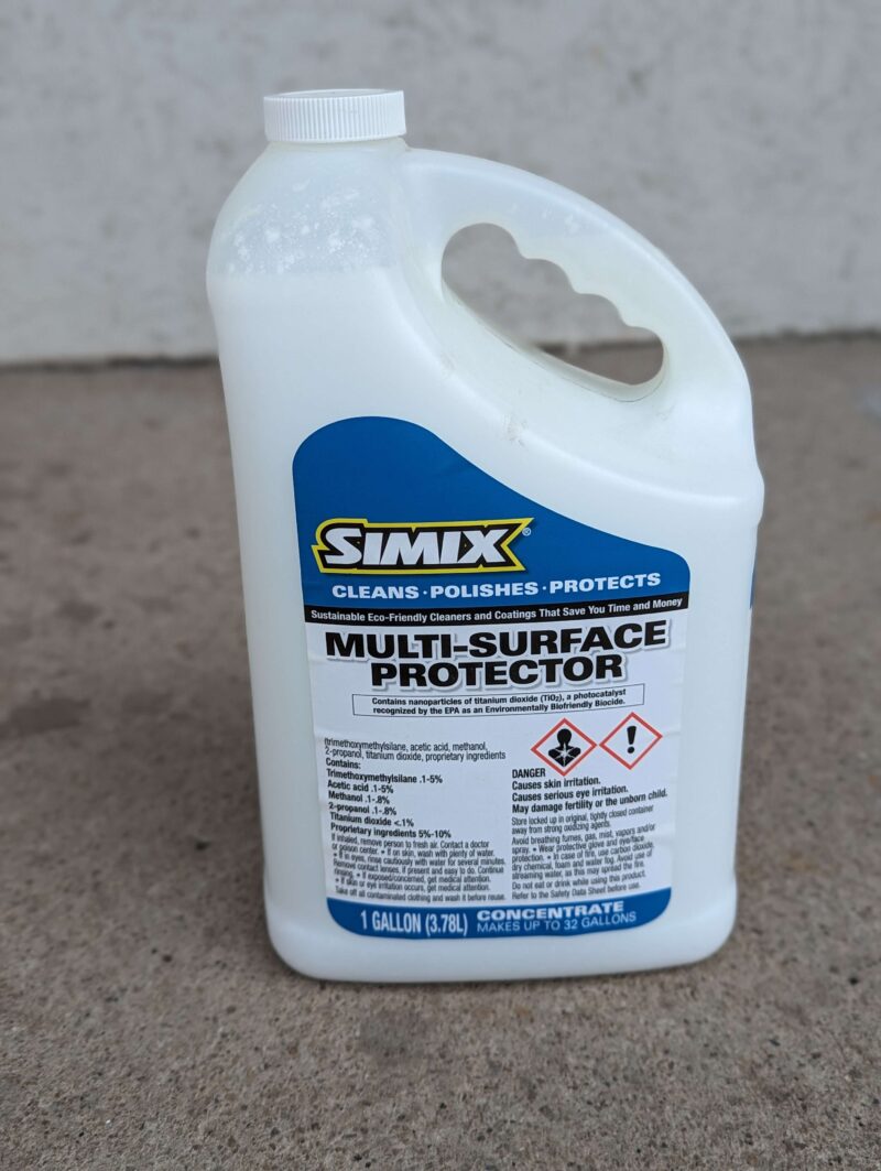 1 gallon bottle labeled as "Simix multi-surface protector"